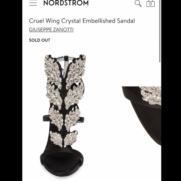 Guiseppe Zanotti Cruel Summer-Black with Crystal - Picture 1 of 5